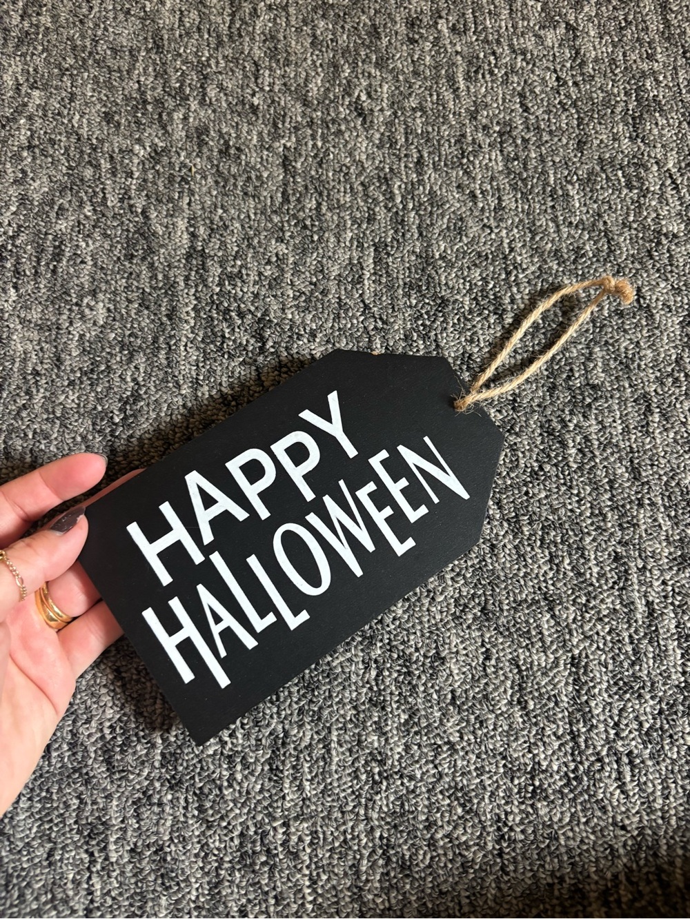 Happy Halloween Black Hanging Sign
